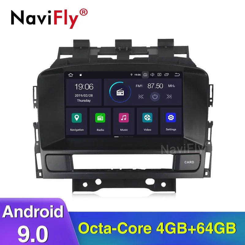 NaviFly Android 9 0 Восьмиядерный PX5 автомобильный dvd-плеер для OPEL ASTRA J 2010-2012 Автомобильная
