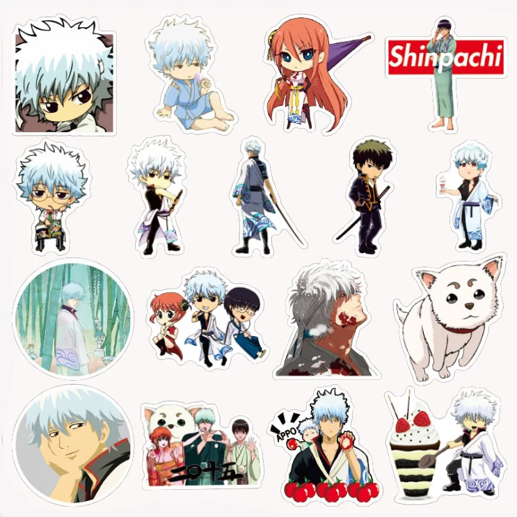 

50Pcs Funny Anime GINTAMA Cartoon Stickers Toys For Children Motorcycle Luggage Laptop Bicycle Skateboard Sticker Pe
