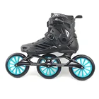Скоростные роликовые коньки с высоким голенищем, роликовые коньки с колесами 3x125 мм, профессиональные марафонские полусапожки, обувь для катания на коньках, Бесплатная обувь для катания на коньках