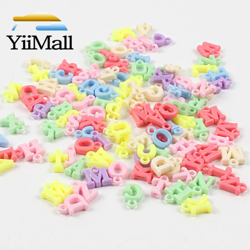 100 шт. Смешанные акриловые подвески-буквы для ручной работы детские браслеты