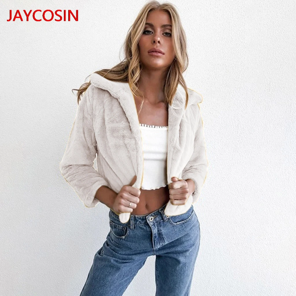 

JAYCOSIN Female jacket Winter Women Fashion Long Sleeve Lapel Cardigans Jacket Solid Short Coat Hot sale L400826