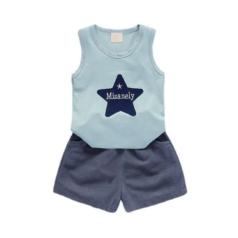 

New Summer Kids Boys Fashion Clothes Children Girls Cotton Vest Shorts 2Pcs/sets Baby Infant Clothing Toddler Casual Tracksuits