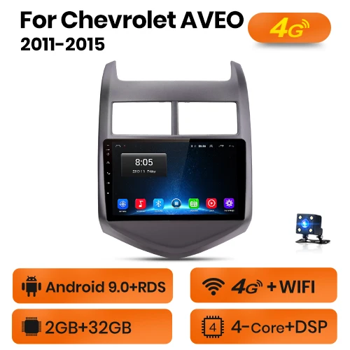 4G-WIFI (2GB-32GB) AWESAFE для Chevrolet Aveo 2011- автомобильный Радио Мультимедиа Видео плеер gps навигация Нет 2 din 2din DVD Android 8,1 2 ГБ+ 32 ГБ - Цвет: 4G-WIFI (2GB-32GB)