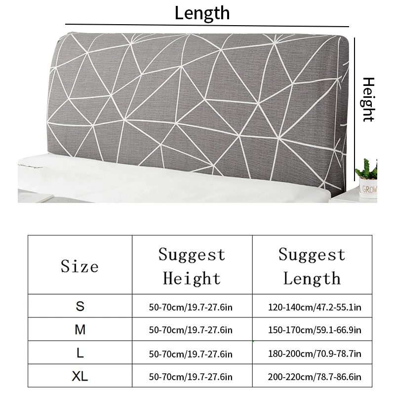 

Headboard Cover Nordic Geometric Printed Bed Cover Elastic Bed Head Cover All-inclusive Bed Headboard Dustproof Protector