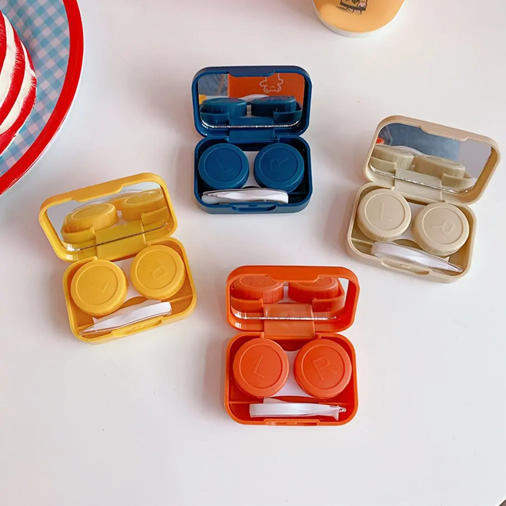 

Корейский чехол для контактных линз с милым медведем, простой косметический контейнер, мультяшный контейнер для контактных линз, портативн...