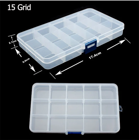 15 Grids 36 прозрачные сетки пластиковая коробка для хранения ювелирных изделий хрустальные бусины органайзер для макияжа Шкатулка Контейнер для таблеток - Цвет: 15 Grids