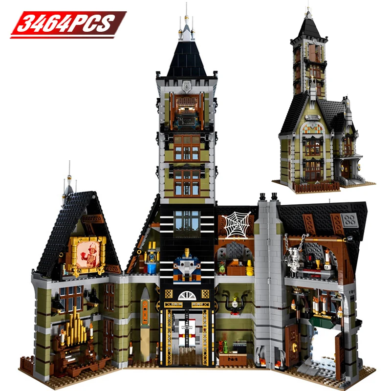 

Legoingly Creator Expert City Architecture Haunted House Amusement Jumping Machine Building Blocks Halloween Gift Bricks Kids