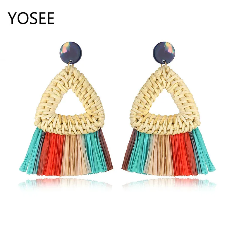 YOSEE несколько 2019 Корея ручной работы бамбуковая оплетка кулон Висячие серьги