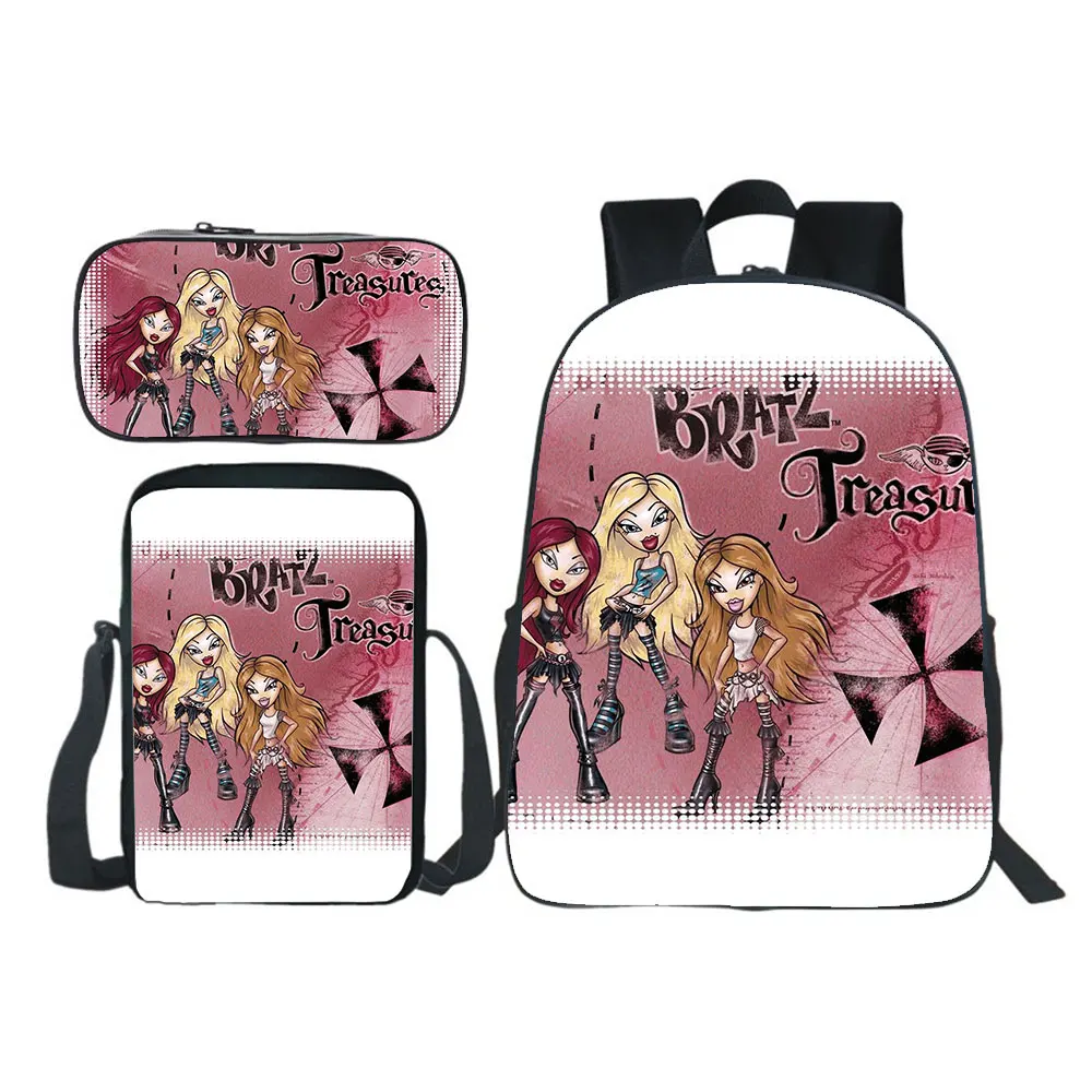 

Bratz Backpack 3pcs Set Boy Girl School Bag Teens Bookbag Rucksack Gift(backpack+shouder Bag+pen Bag) 2021 New