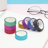 8pcs glitter washi tape stationery scrapbooking decorative adhesive tapes diy color masking tape school supplies papeleria