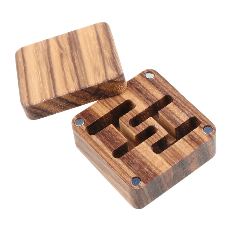 

N58F High Quality Rustic Men Suit Wooden Cufflink Gift Box Portable Sleeve Button Jewelry Walnut Wood Keepsake Storage Box