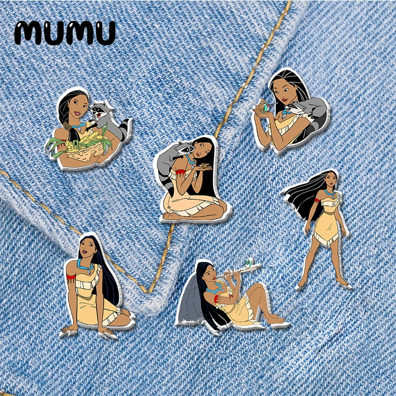 2021 НОВЫЙ Покахонтас штырь отворотом принцесса Акриловые Броши ручной работы