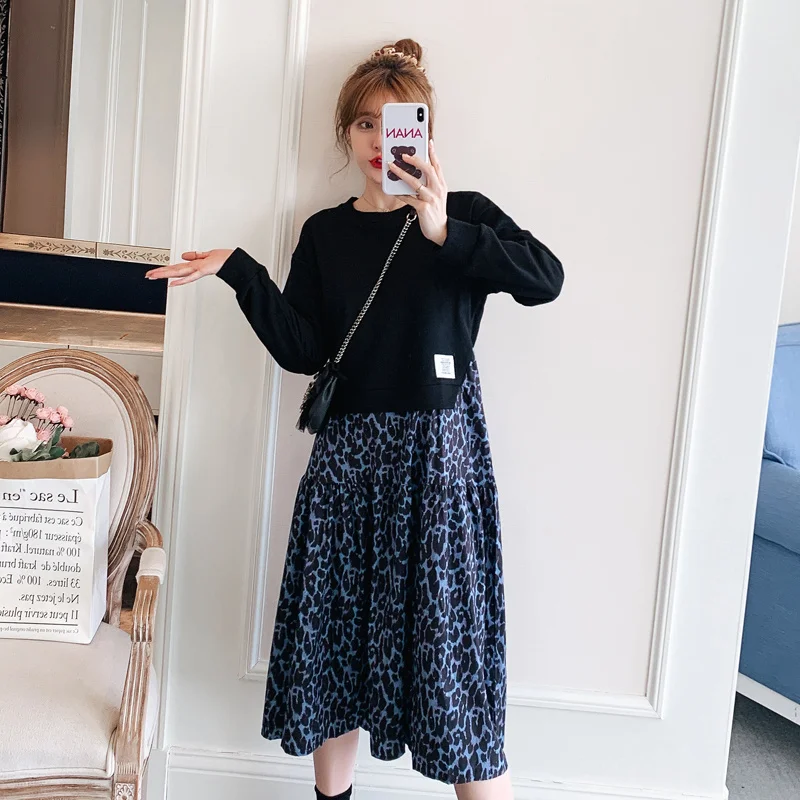 Платье большого размера для ленивых скрывающее живот юбка трапециевидной формы