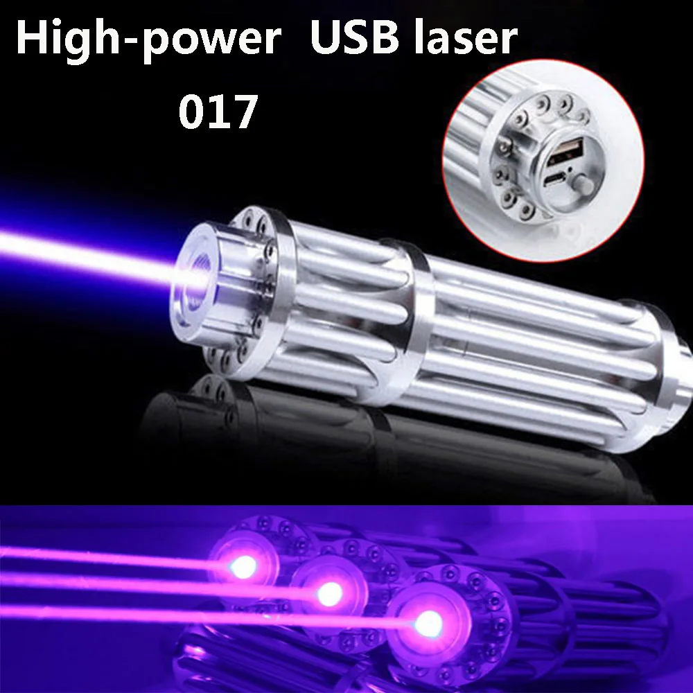 Самый мощный синий лазерный USB Перезаряжаемый лазерный фонарик высокой мощности может фокусироваться на синем лазере пережигание/Свеча/сп...