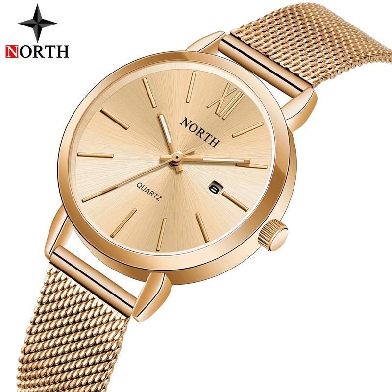 Женские часы NORTH роскошные брендовые кварцевые женские модные водонепроницаемые