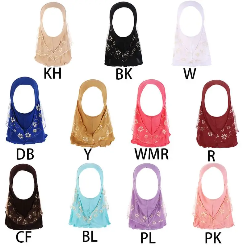 Лидер продаж новинка 1 шт. детский мусульманский хиджаб для маленьких девочек с