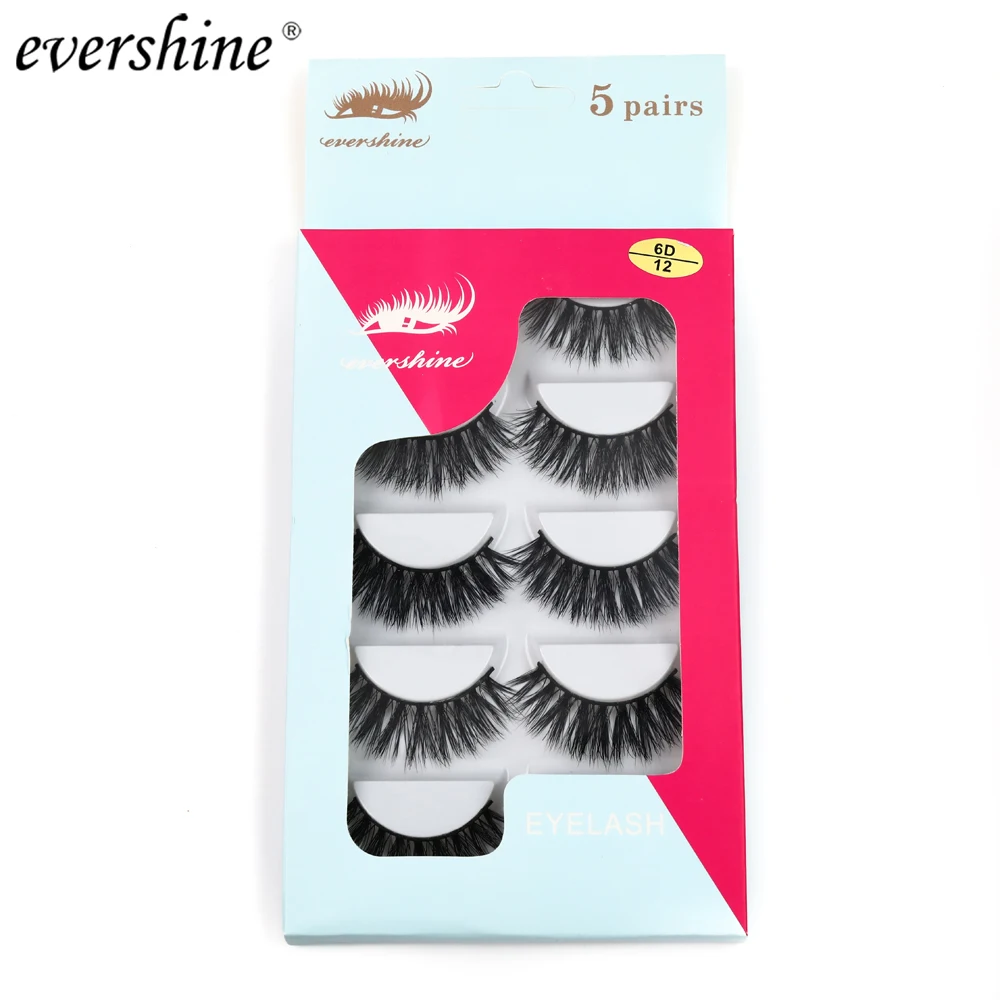 Evershine 5 пар 3D накладные ресницы из норки Объемные Накладные длинные Wispy макияж