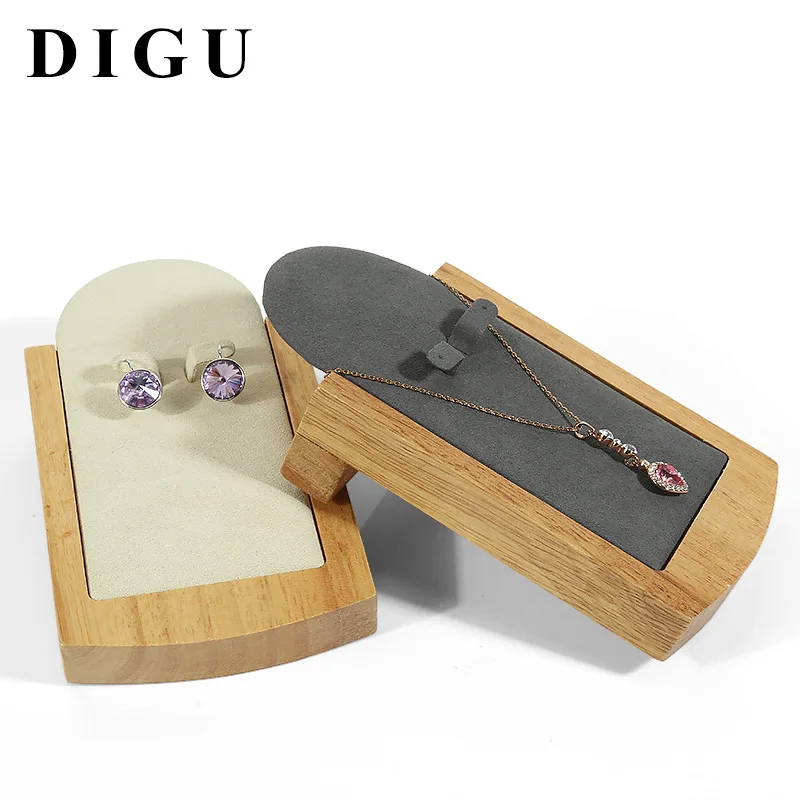 Creative solid wood grain necklace shelf jewelry display props pendant necklace jewelry pendant props earring display stand