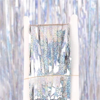 metallic foil fringe shimmer backdrop birthday wedding decoration photo booth backdrop tinsel glitter curtain