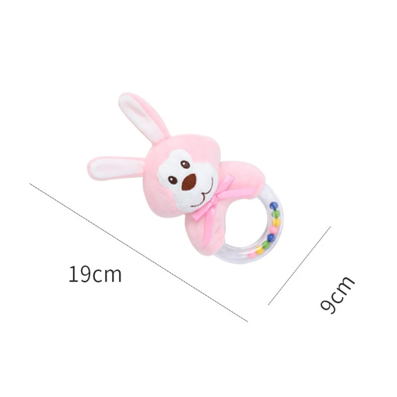 

Baby Toys Cute Animals Baby Hand Ring Rattles Toys Baby Toys 0-12 Months Soft Hand ring bell Plush Baby Soothing hand toy