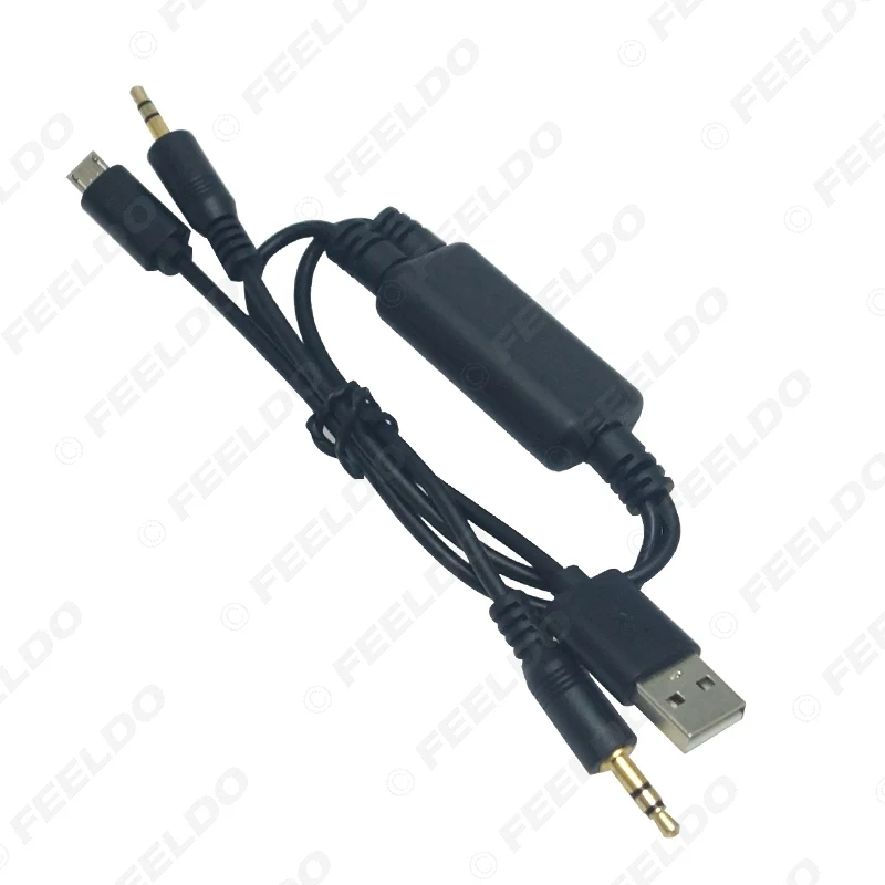 FEELDO 10 шт. автомобильный 3 5 мм штекер Micro USB до разъем AUX кабель адаптер для BMW