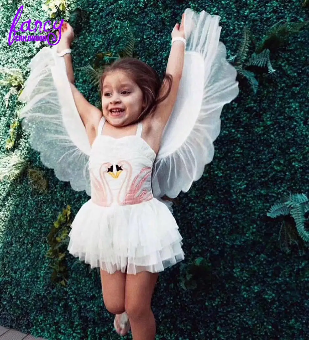 Детский Рождественский костюм белого лебедя на Хэллоуин детская фантазия