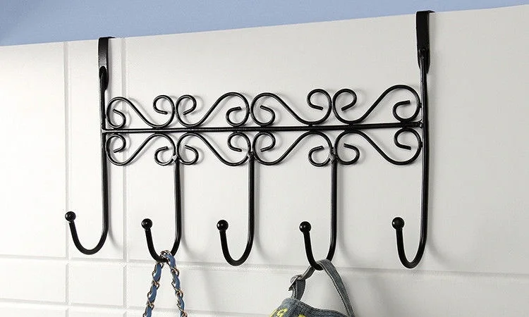 5 крючков одежды пальто полотенца крюк двери и окна вешалка из кованого железа