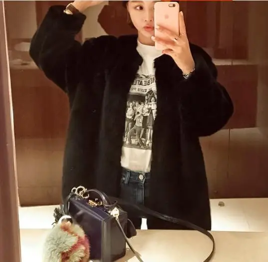 Пушистый 2020 зимние Для женщин из искусственного меха пальто с мехом Куртка Femme