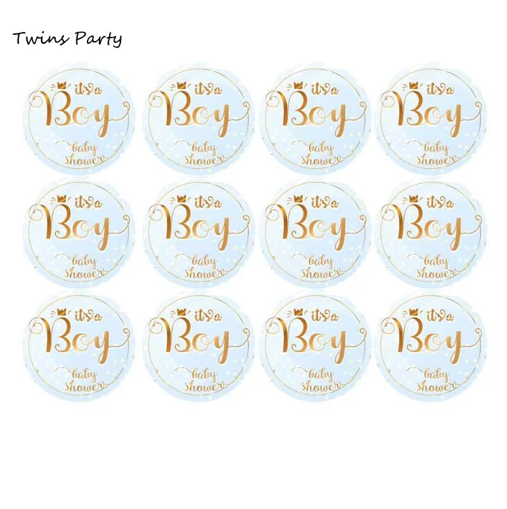 Близнецы 60 шт это мальчик круглый стикер ярлык Baby Shower Favor s для детского душа или