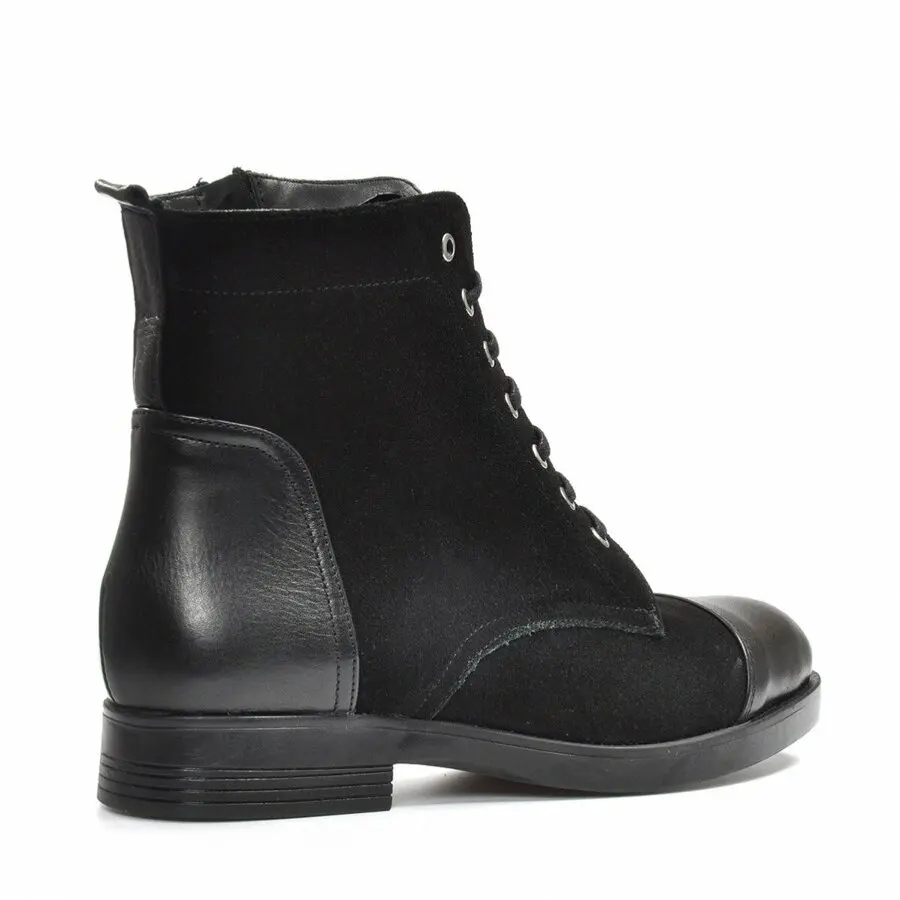 

Women Boots Mink Shoes Women Black-Suede Boots Vzn19-139K