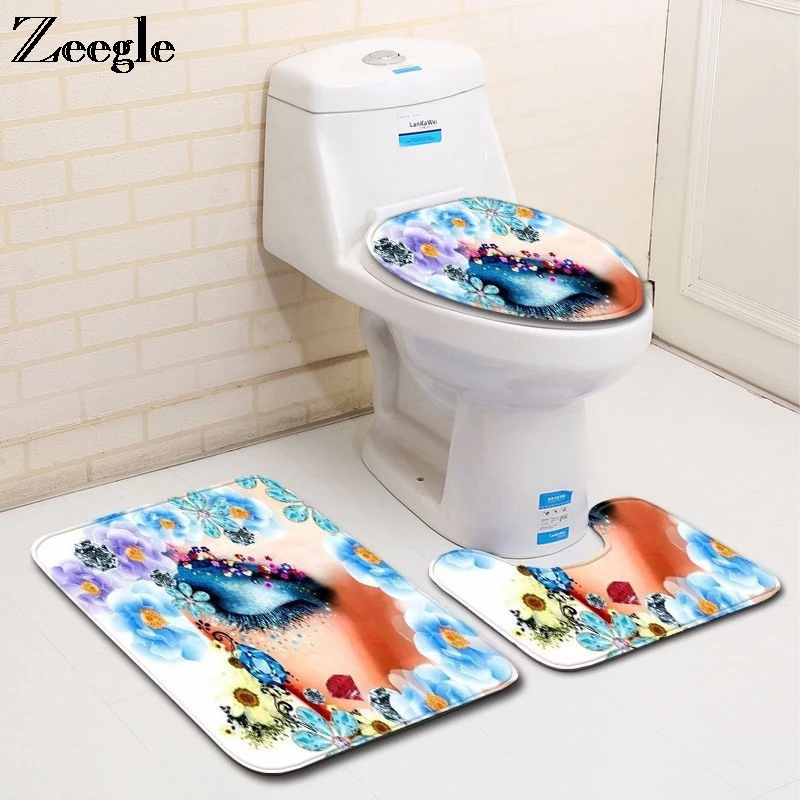 3 шт. набор ковриков для ванной коврик нескользящий душа фланелевый мягкий