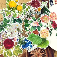 15pcs hand drawing watercolor retro big flower sticker decorative stickers for notebook planner scrapbooking diy paper stiker