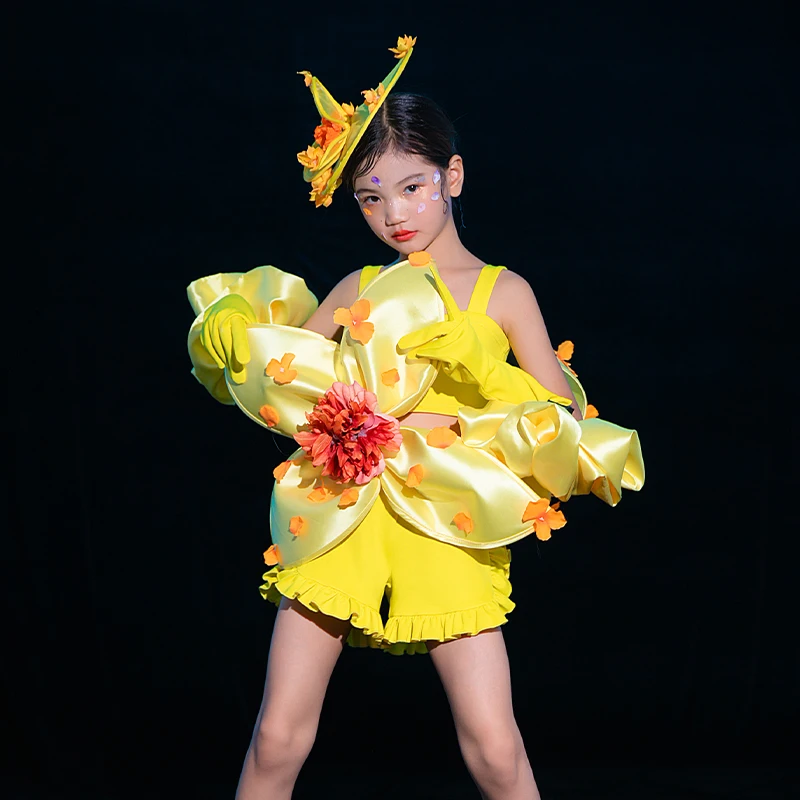 

Расширенное индивидуальное платье для девочек, модные костюмы для подиума, одежда для джазовых танцев для девочек, детская одежда для уличн...