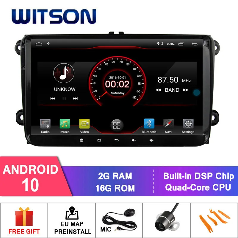 Автомагнитола WITSON Android 10 0 для VOLKSWAGEN VW Alhambra Altea Exeo Caddy Cupra Golf 5(MK5)+ DAB + OBD TPMS DVR Wifi/3G/4G