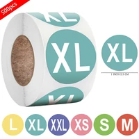 xs s m l xlxxlxxxl sizes stickers roll for supermarket 500pcs classic size sticker for clothes hat 1 inch round stickers