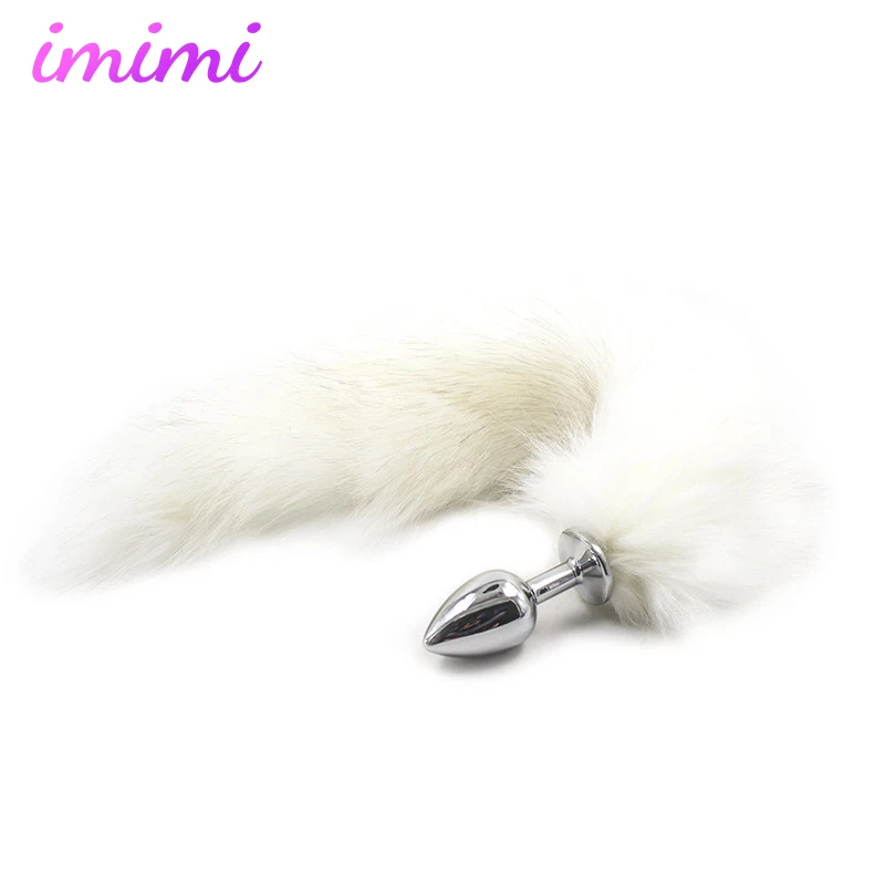 Анальная пробка с заячьим хвостом секс игрушки для взрослых перьевые бусины