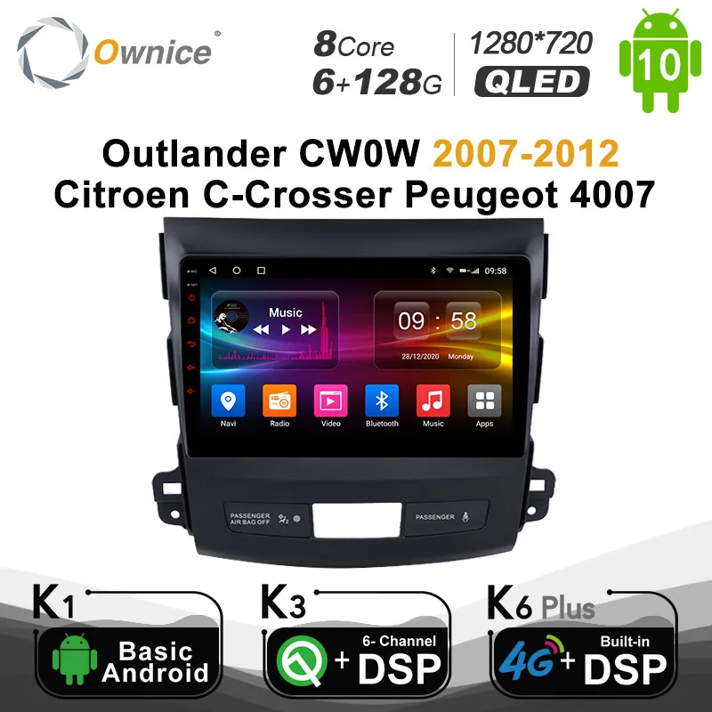 

6G+128G Ownice Android10.0 Car DVD Radio GPS Player Navi for Mitsubishi Outlander CW0W 2007-2012 Citroen C-Crosser Peugeot 4007
