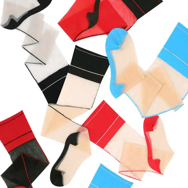 

Hot Patchwork Sexy Stockings For Women Lingerie Retro Back Line Seam Japan Style Thigh High Medias Transparent Shine Stockings