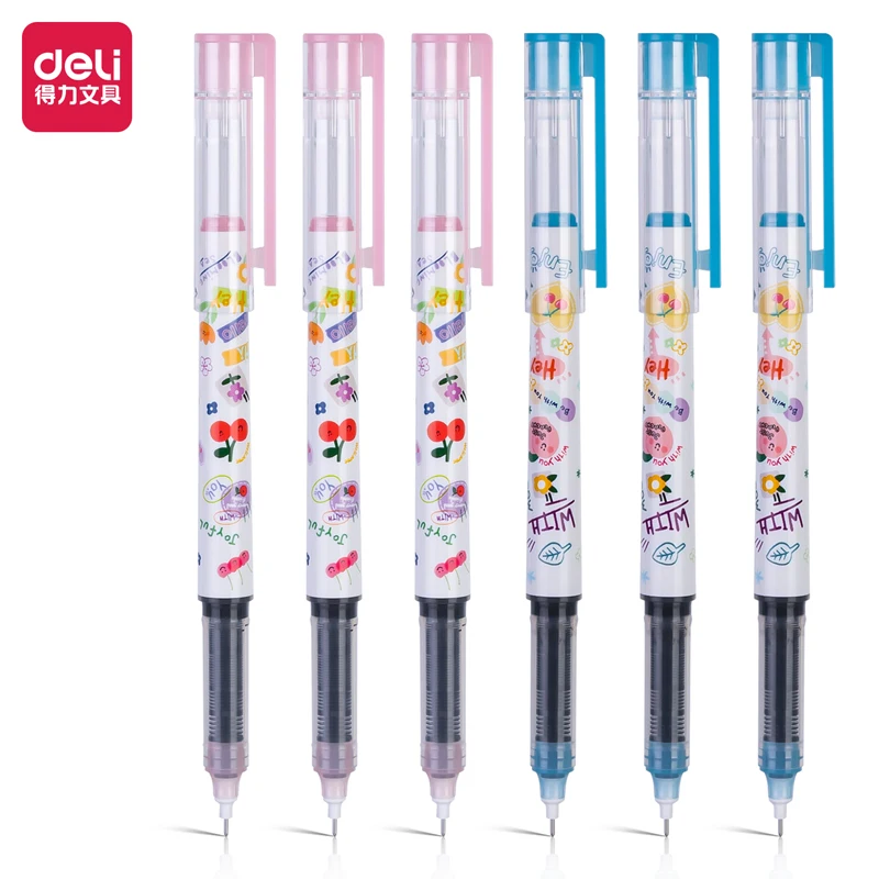 

Black 0.5mm Full Needle Tube Straight Liquid Rollerball Pen Stationery Student School Office Supplies Signature Meeting Pen Exam
