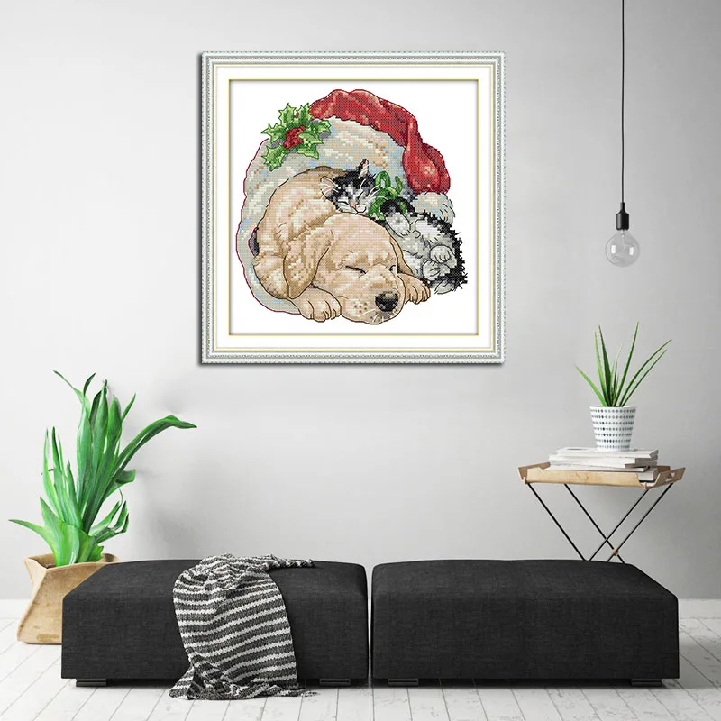 Joy Sunday/Рождественский комплект для вышивки крестиком ручной работы с