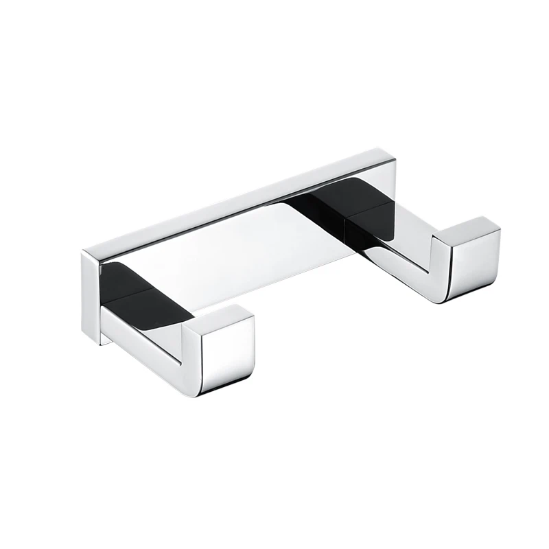 

SUS 304 Towel Hook Double Robe Hook Stainless Steel Chrome Finish Wall Hanger for Towel Bathroom Robe Free Shipping