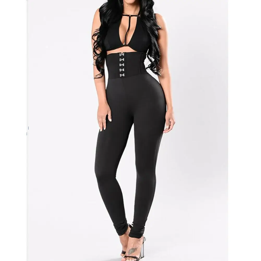 

Женские облегающие брюки с завышенной талией, длинные эластичные брюки на шнуровке, леггинсы, модная женская одежда Вечерние, Клубная одежд...