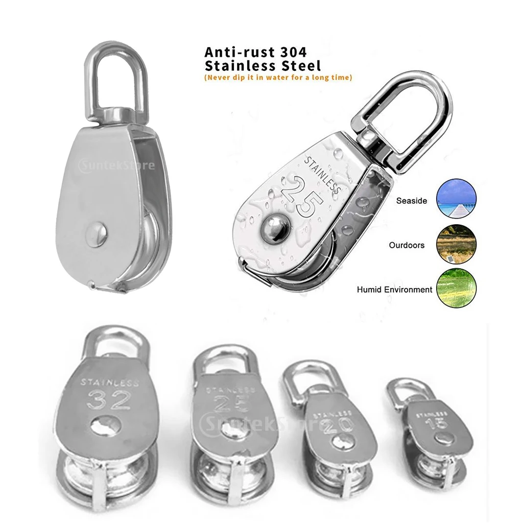 

Blesiya Single Pulley Block Tackle Pulley Roller Wire Rope M15/M20/M25/M32/M50