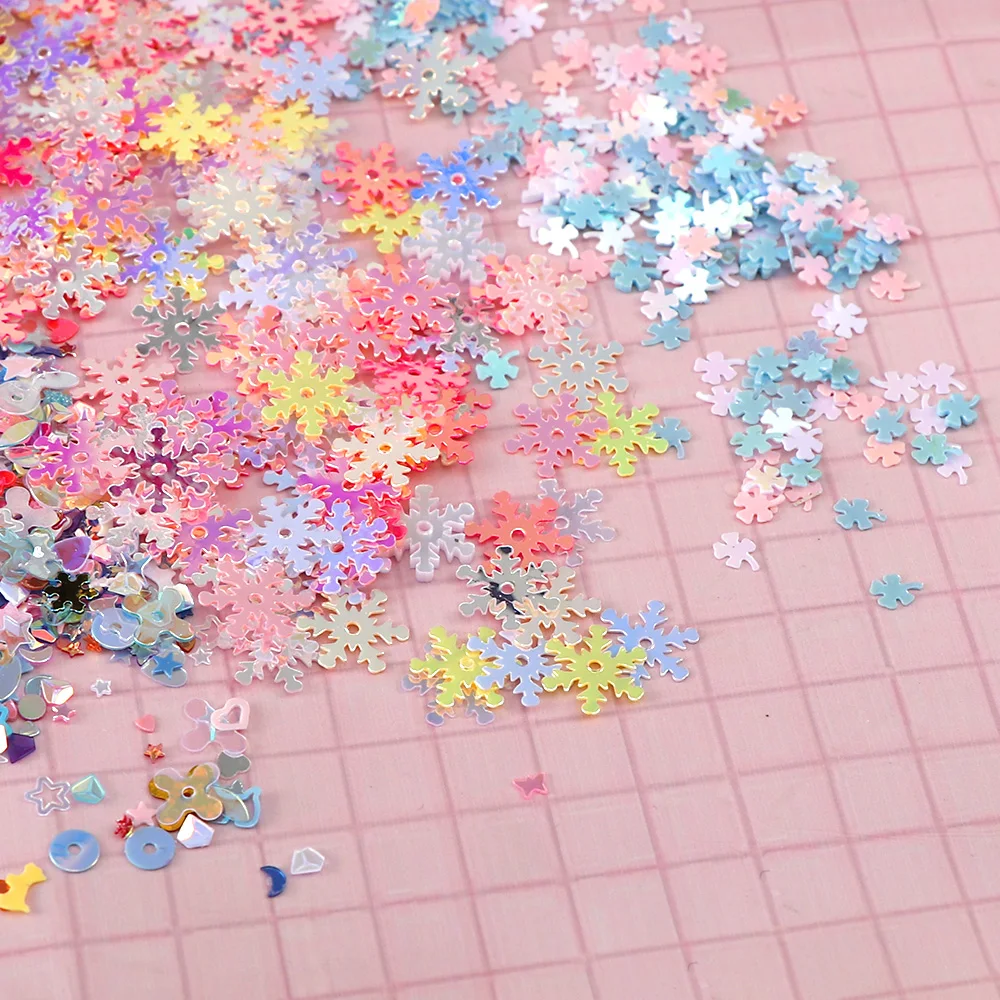 Около 14 г влейте в форме сердца звезды Снежинка Цветок Блеск для ногтей Mix Размеры