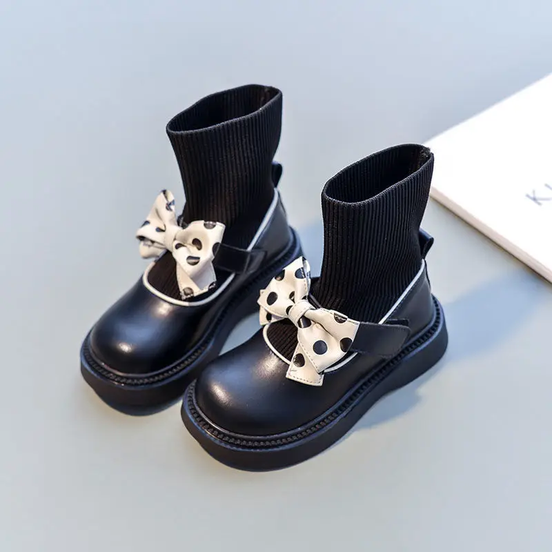 

Children's Short Boots Flying Woven Girls Boots Toddler Boot Children's Boots Spring Autumn Princess Boots Fashion Sock Boots