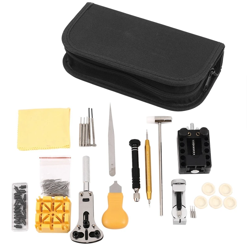 

150 Pieces Watch Repair Tool Kit Watch Link Pin Remover Shell Opener Spring Bar Remover Watch Battery Replacement Strap Needle T