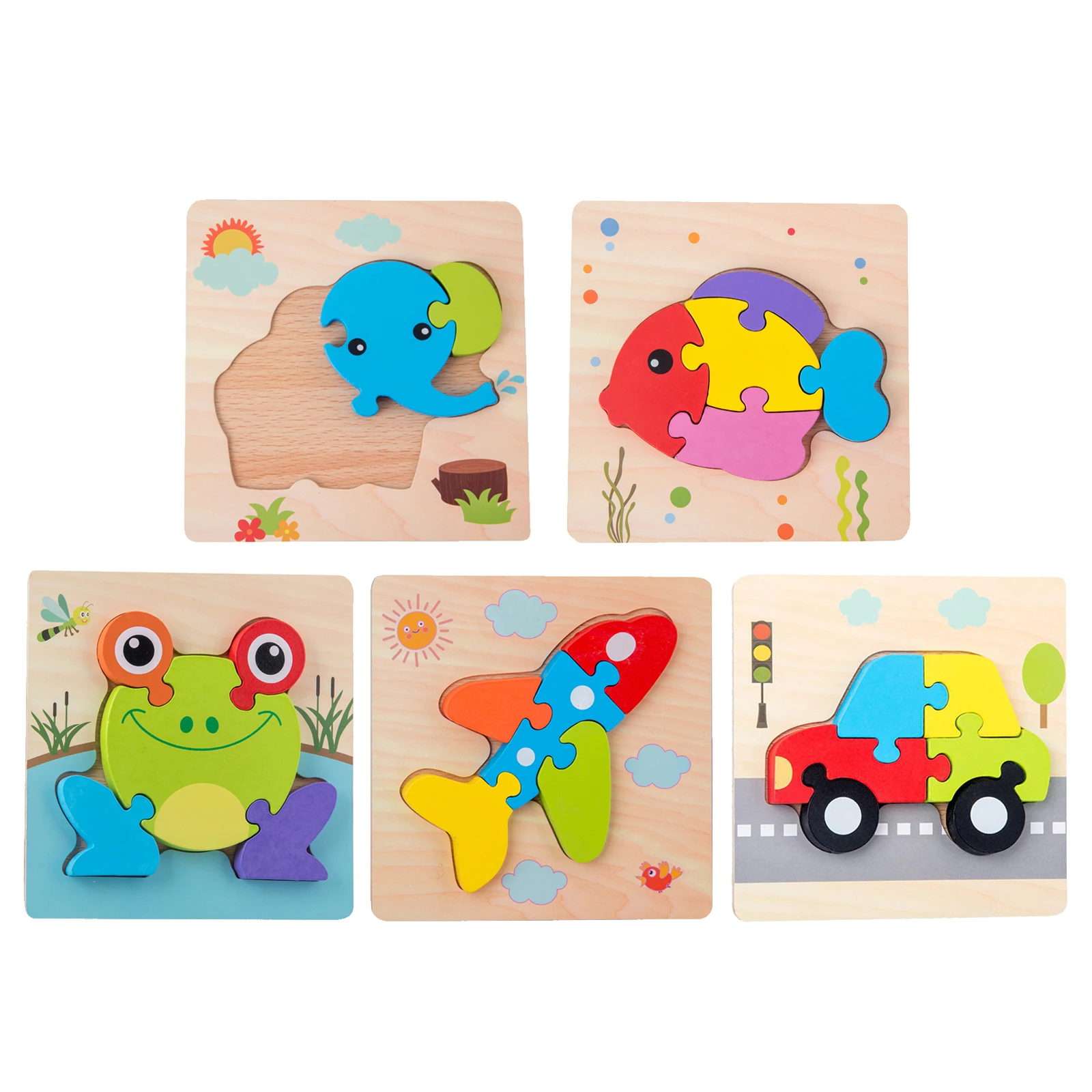 

Toddler Baby Wooden Jigsaw Puzzles for Toddlers Kids Early Education Toys