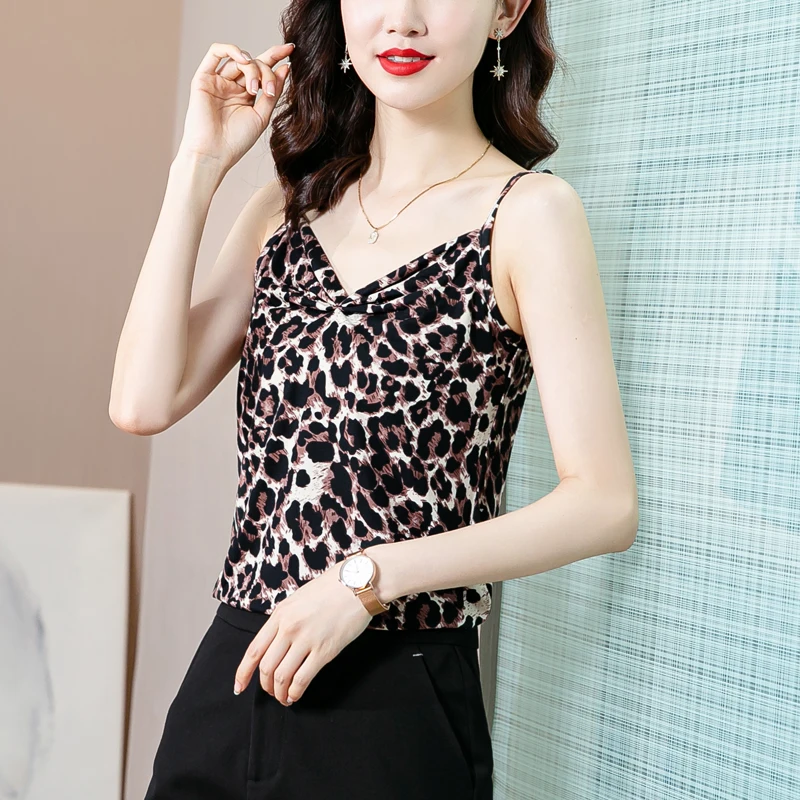 

Women's Tank Tops Sexy Crop Vest Leopard Top Women Summer Tops with Sleeveless Female Off Shoulder Corest Top Woman Sexy Clothes
