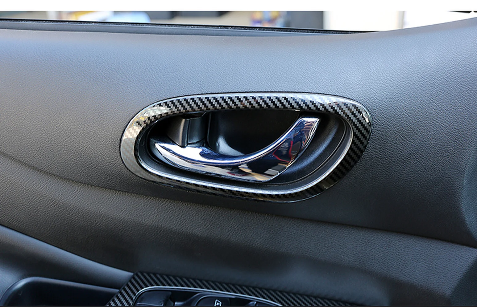 Внутренняя крышка дверной ручки из углеродного волокна для Nissan Navara NP300 2017 2018