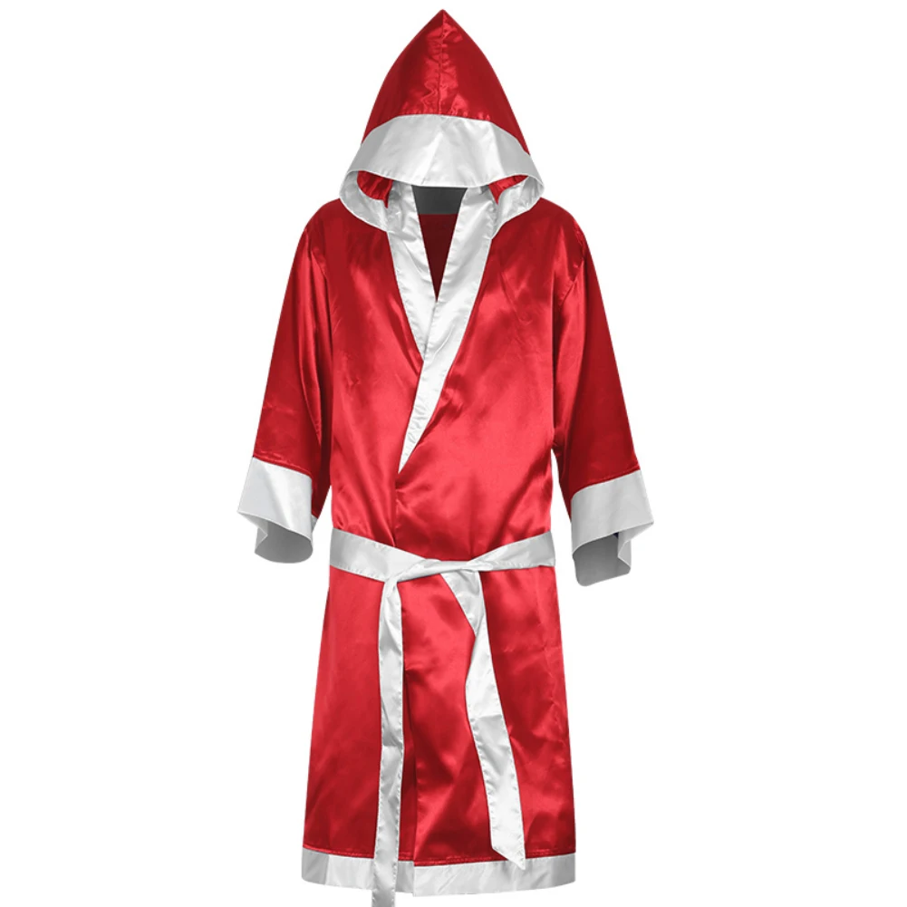 

Men Boxing Robe MMA Boxing Match Muay Thai Men Hooded Long Sleeve Cloak Robe Uniform Costume
